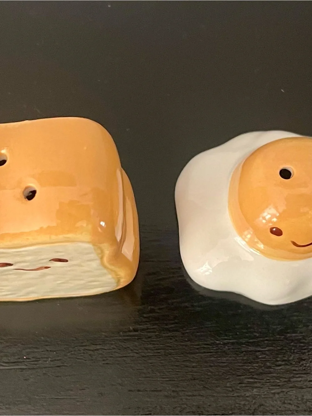 Salt & Pepper Shakers - Toast and Sunny Side - Yellow & White